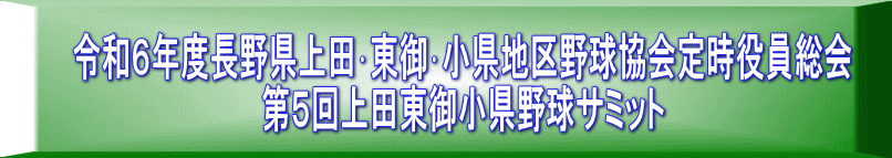 令和６年度長野県上田･東御･小県地区野球協会定時役員総会 第５回上田東御小県野球サミット